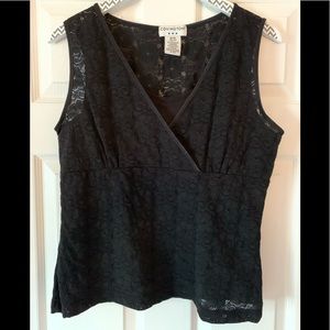 Black lace sleeveless top